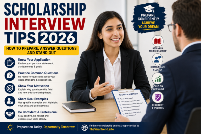 scholarship interview tips 2026 student preparing for interview